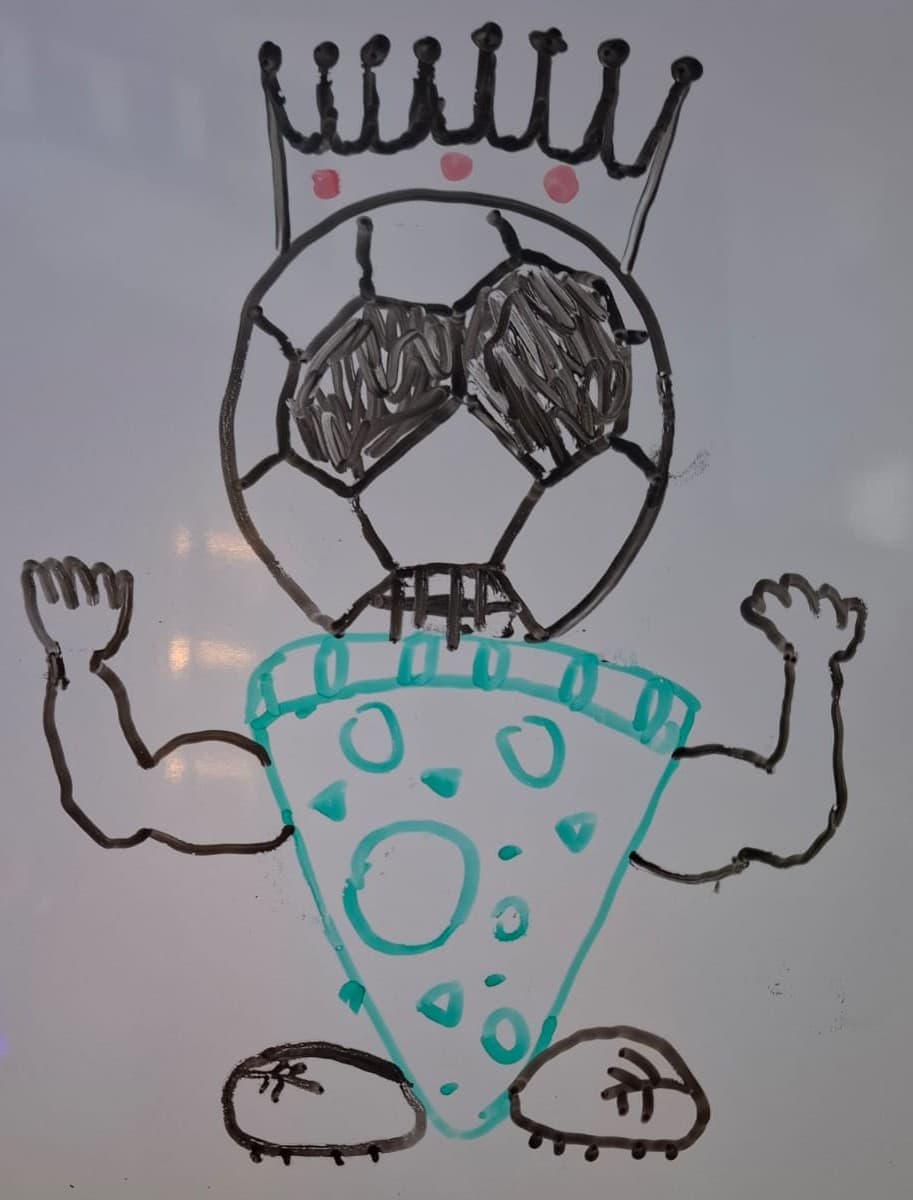 Original drawing — Crowned mascot