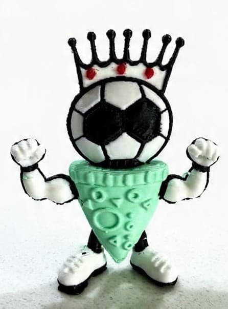 Finished print — Crowned mascot
